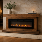 Rustic Wood freestanding fireplace to hold an LED electric fake fireplace