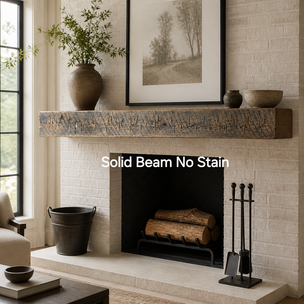 Solid Beam Fireplace Mantel