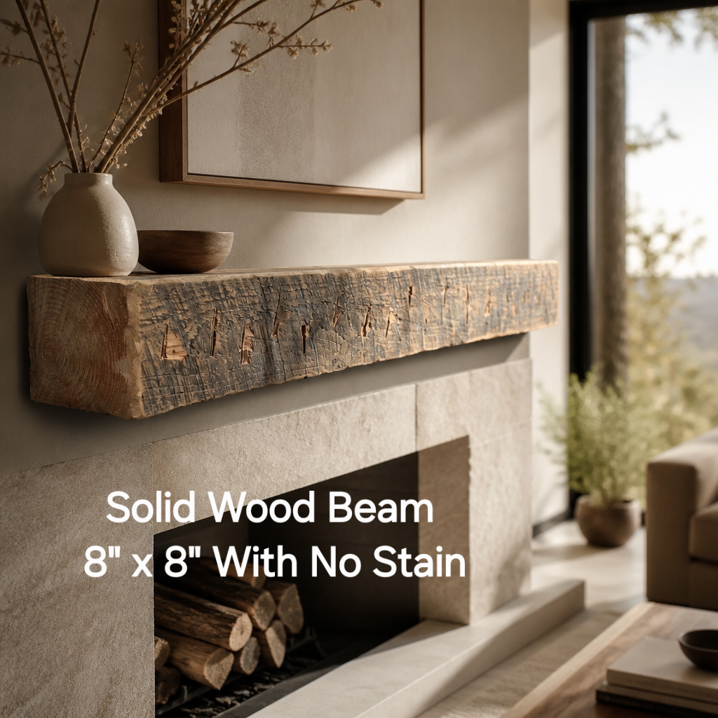 Solid Beam Fireplace Mantel