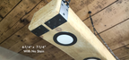 Rustic wood barn beam chandelier 8" x 4"