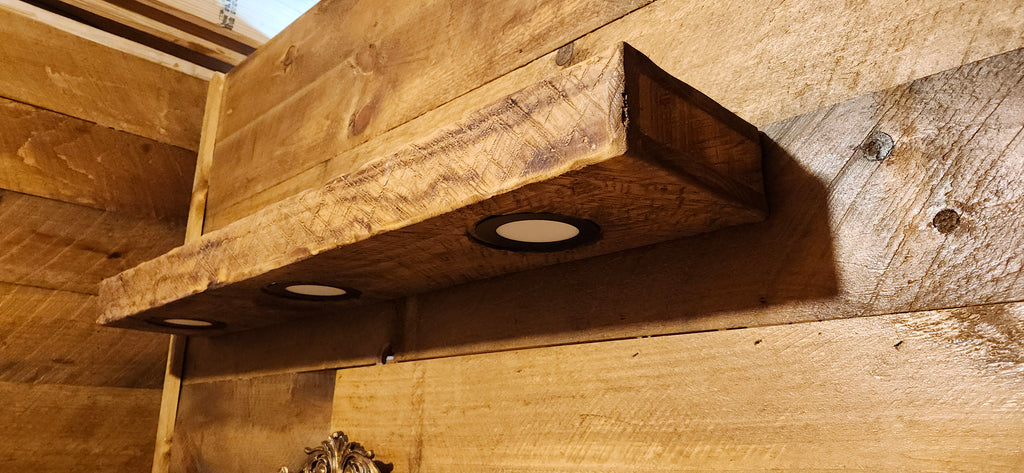 rustic wood wall mount kitchen or bath bathroom vanity light lamp made with distressed reclaimed look wood