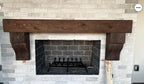 Rustic wood hand hewn barn beam mantel custom made with a reclaimed aged distressed antique look