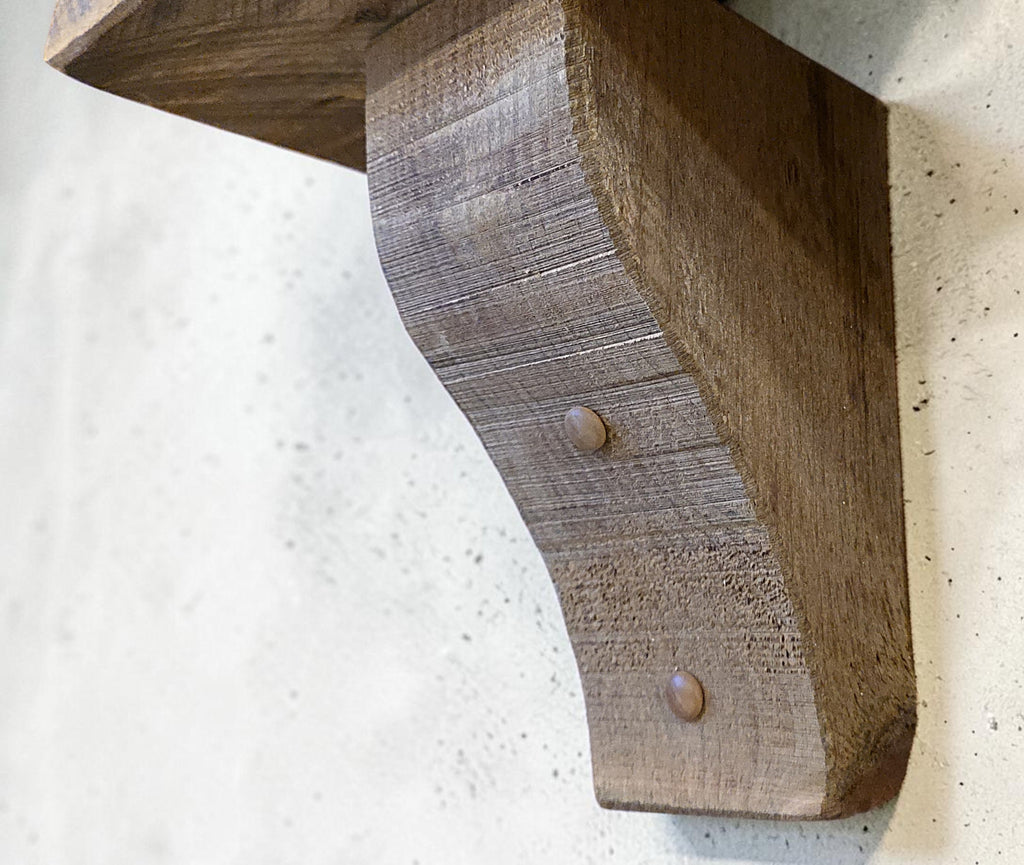 Rustic solid pine wood fireplace mantel corbel shelf support  brackets