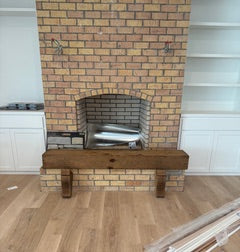 Rustic wood hand hewn barn beam mantel custom made with a reclaimed aged distressed antique look