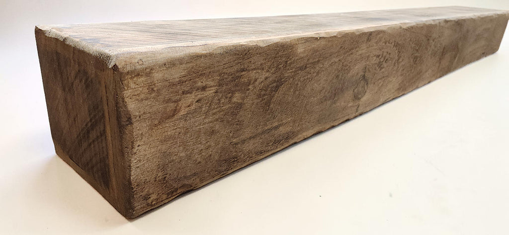 Rustic wood hand hewn barn beam mantel custom made with a reclaimed aged distressed antique look