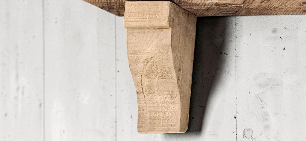 Rustic solid pine wood fireplace mantel corbel shelf support  brackets